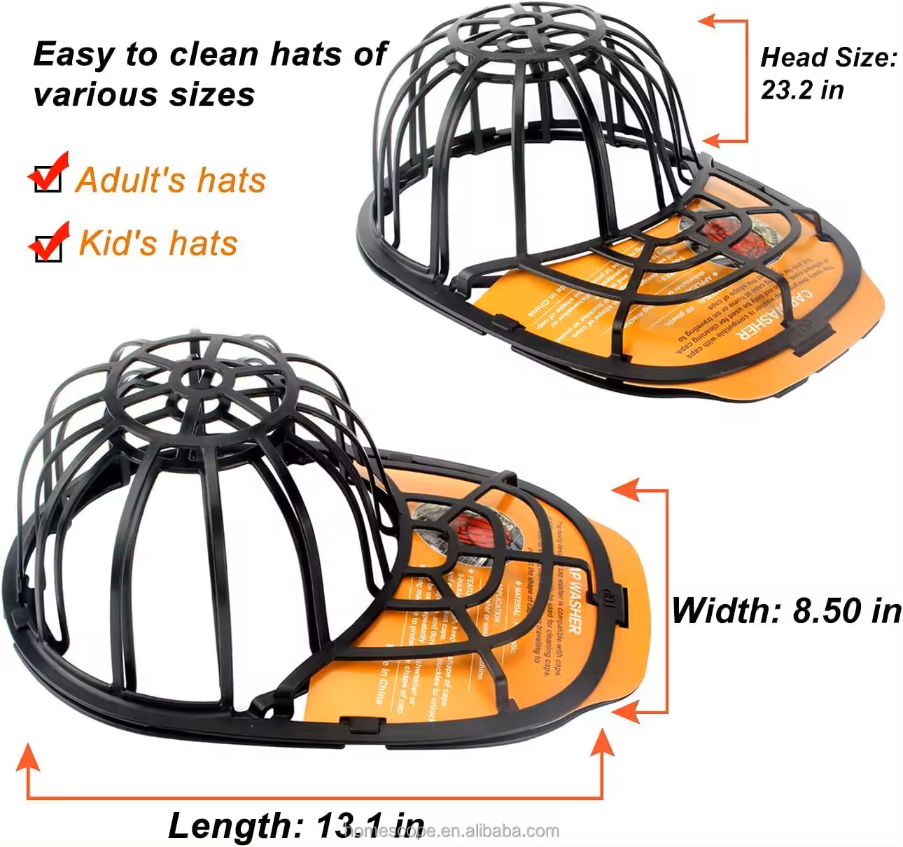 Hat Washer - 2 Size - Plastic - White