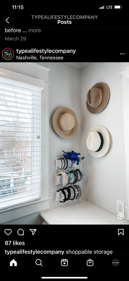 Hat-Hanger (10 Pack) - White Winter